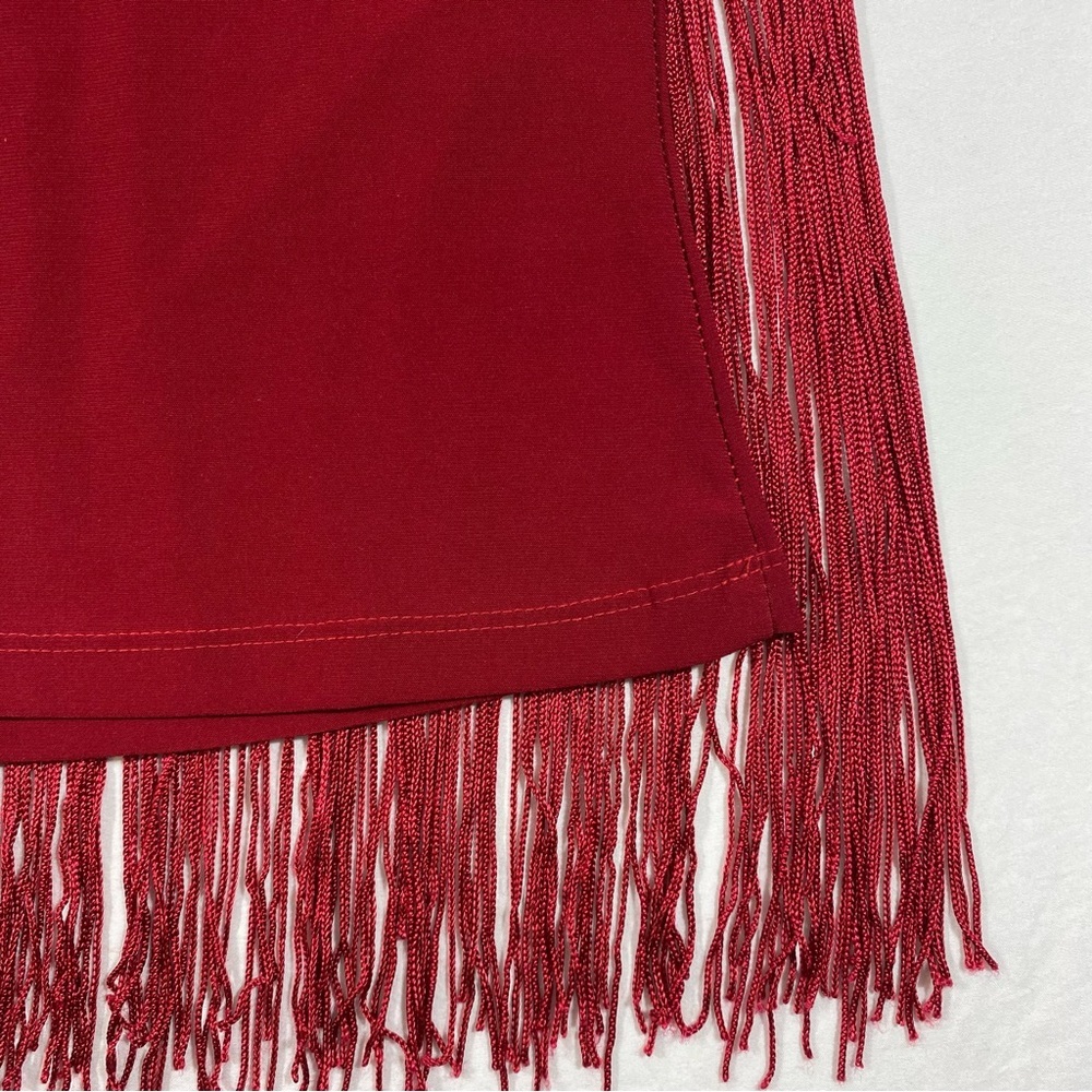 Carolina USA Flapper Tube Top Fringed Red & Silver Sequins. Stretchy Crop Top - Picture 12 of 12